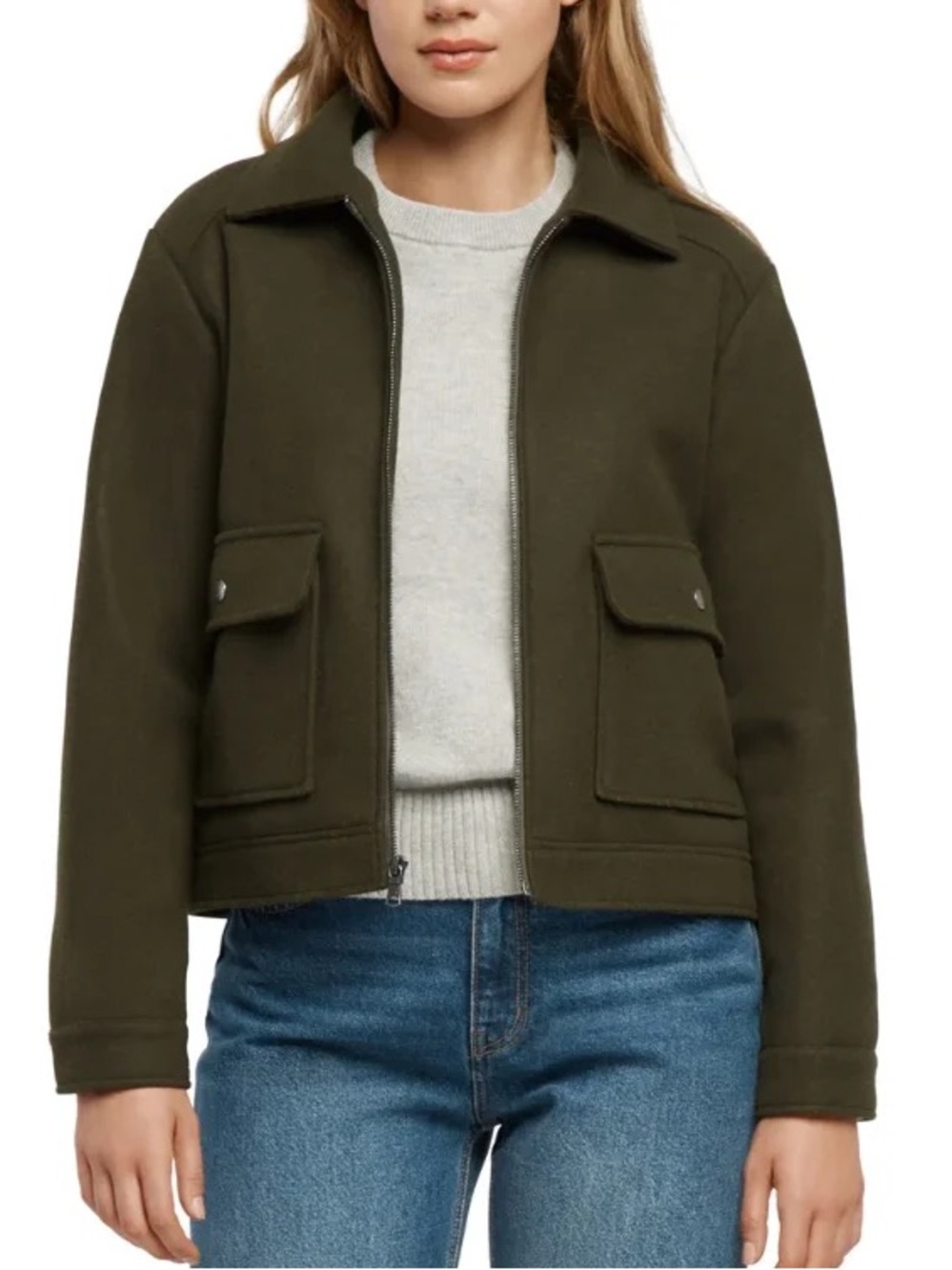 Banana Republic Olive Green Utility Jacket Zip Front XL NWT Women’s
